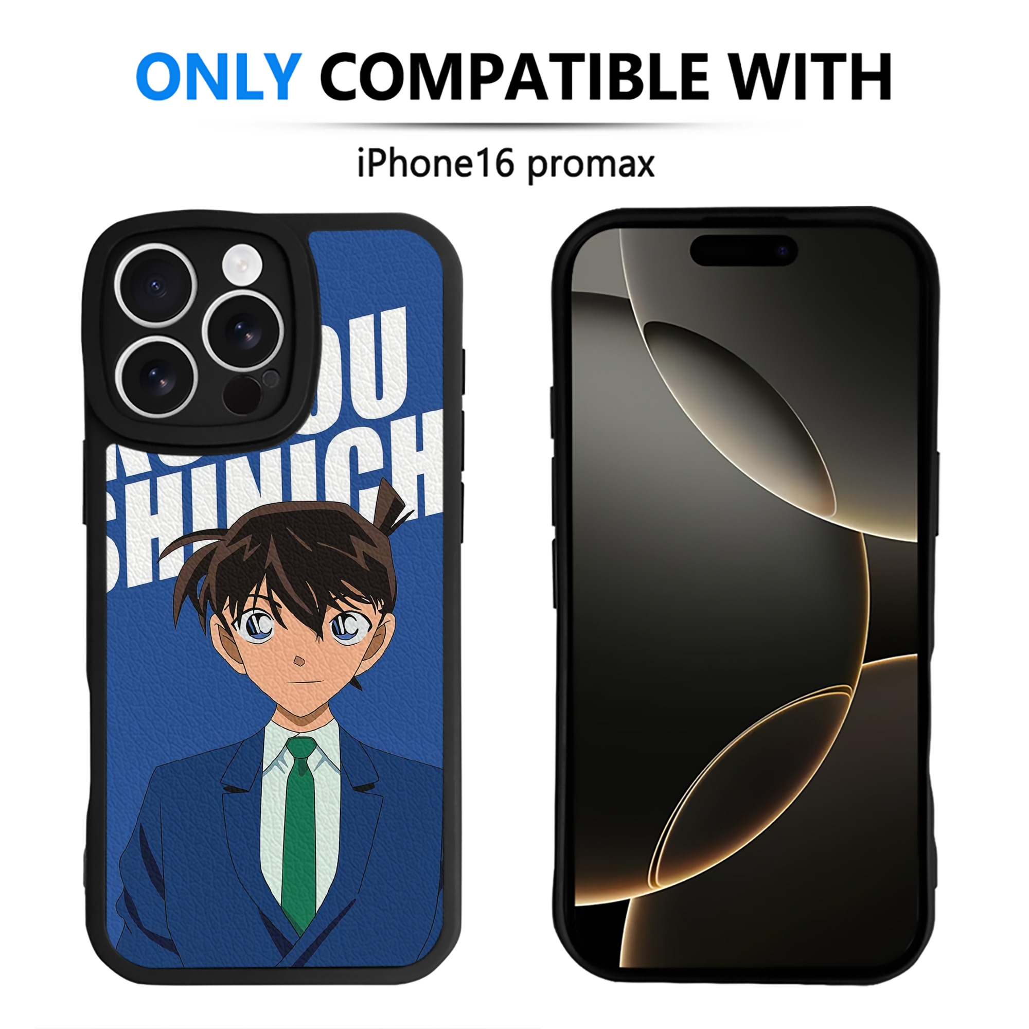 （画像用） 名探偵コナン Detective Conan 【iPhone 16シリーズ対応】シリコンスマホケース（レザー調） 材質：シリコン